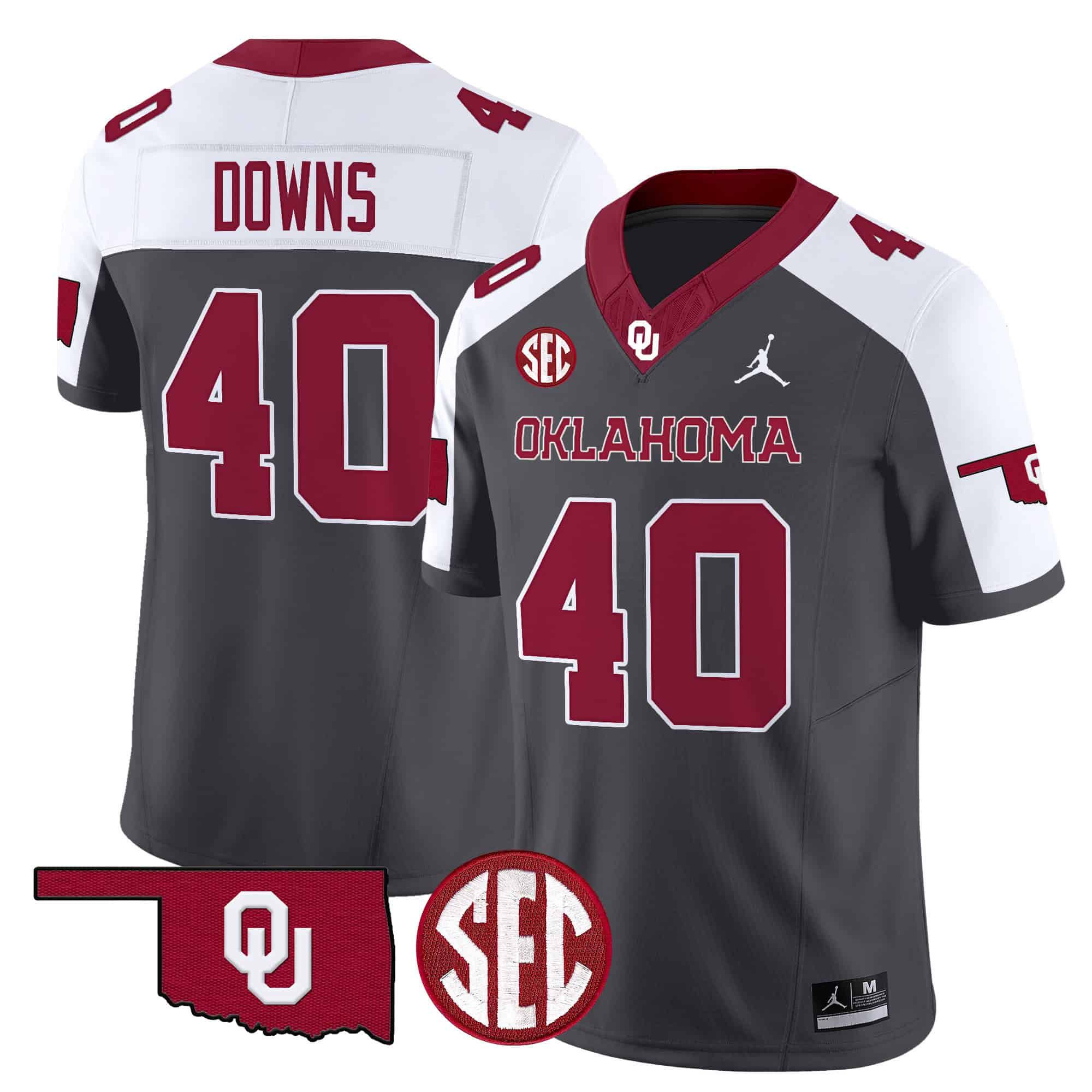 Men Oklahoma Sooners #40 Downs Black 2024 Vapor Limited NCAA Jersey